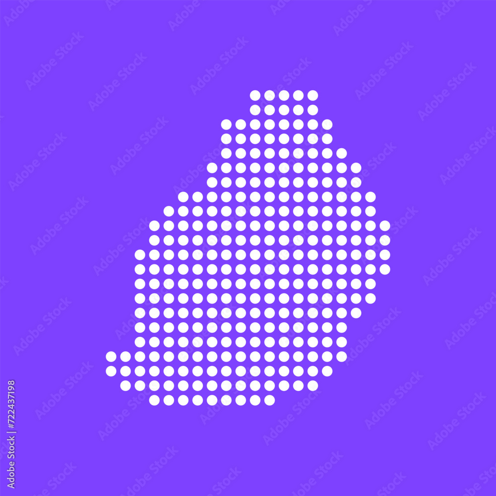 Vector square pixel dotted map of Mauritius isolated on background.