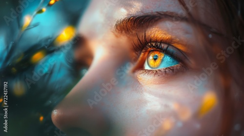 close up of a woman's eyes