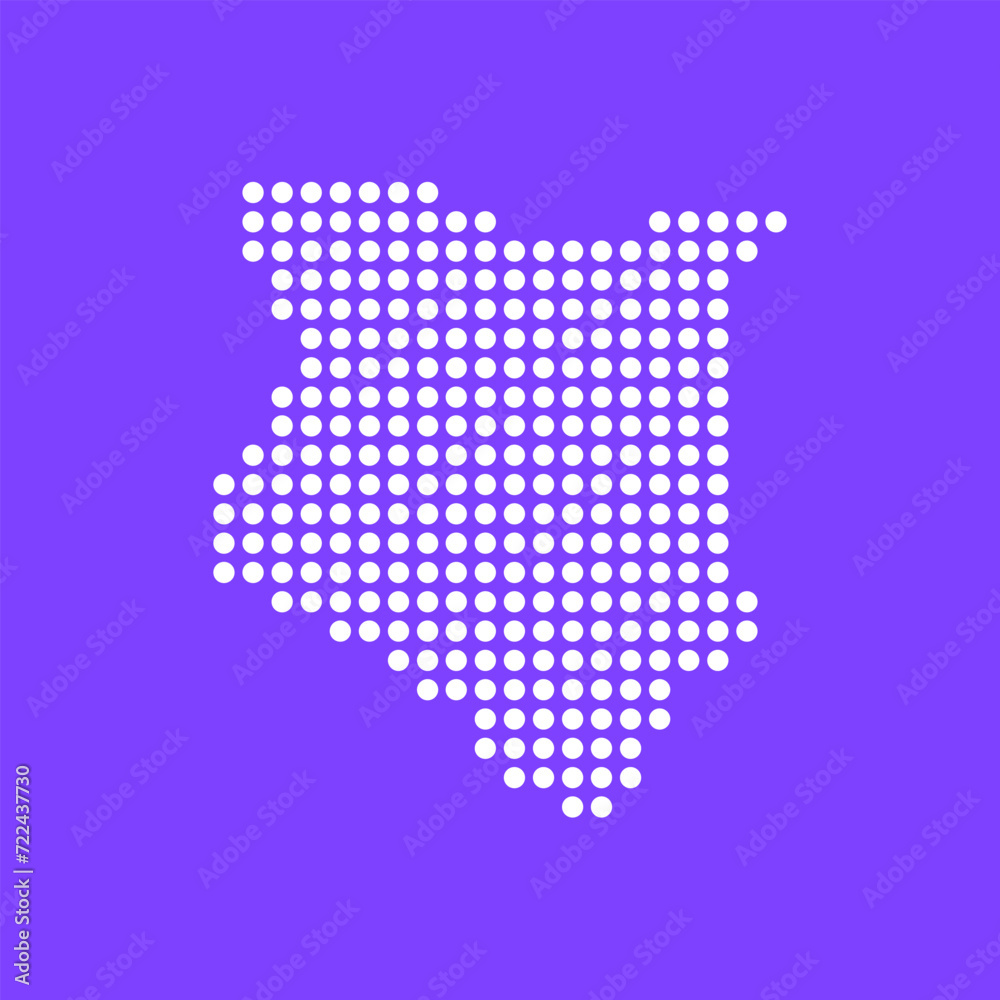 Vector square pixel dotted map of Kenya isolated on background.