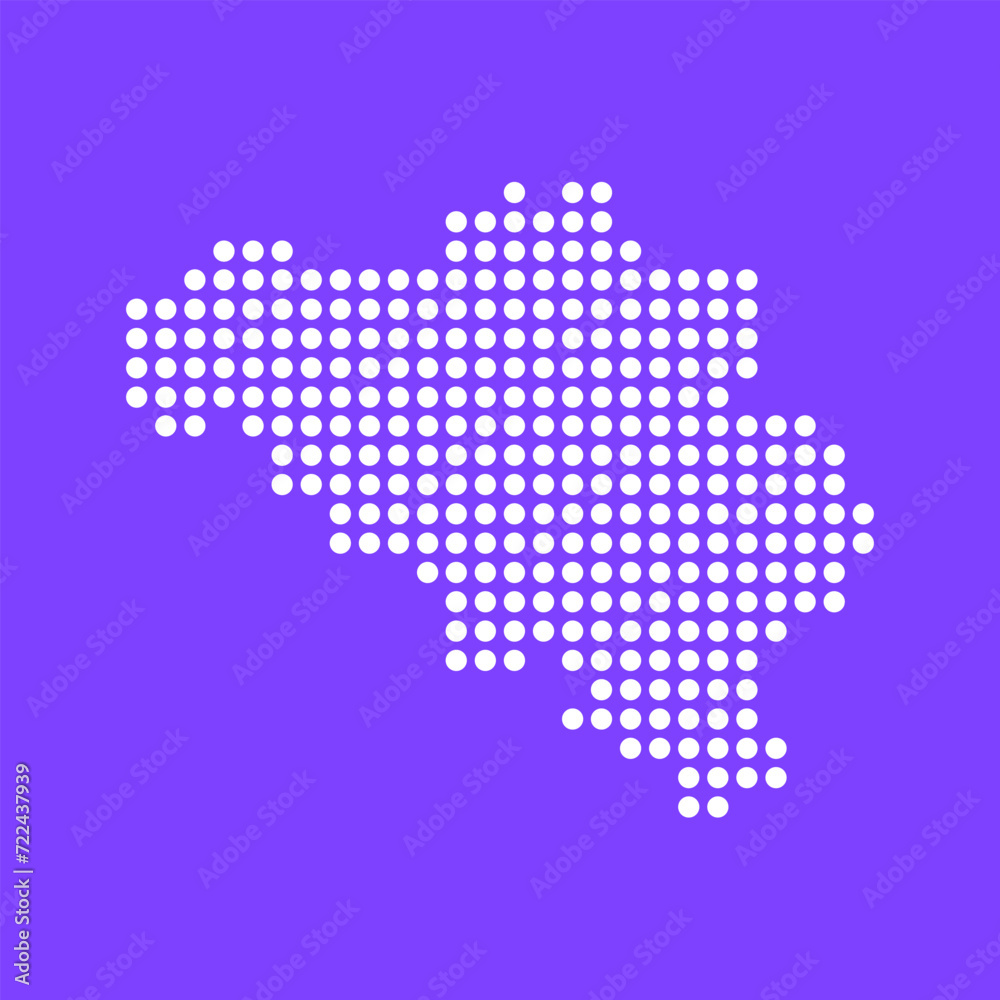 Vector square pixel dotted map of Belgium isolated on background.