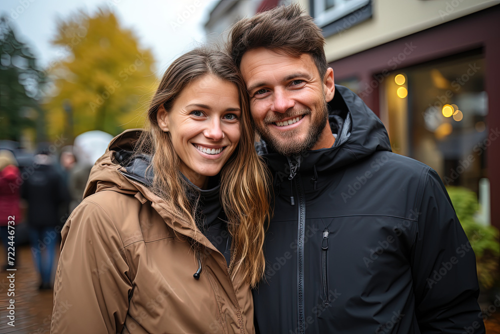 Radiant Bliss: A Joyful Couple Shares a Genuine Smile, Immersed in Love and Happiness Radiant Bliss: A Joyful Couple Shares a Genuine Smile, Immersed in Love and Happiness