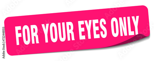 for your eyes only sticker. for your eyes only label