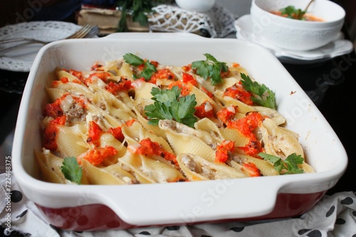 stuffed pasta with ricotta cheese and sauce