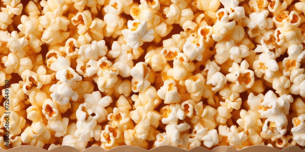 Popcorn background, top view Popcorn background, top view
