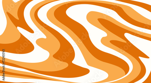 Pattern with wavy caramel stripes. Abstract background in peanut color