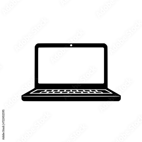 Laptop icon simple svg vector black shilhouette Generative AI photo