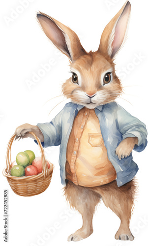 Watercolor PNG Illustration of a Cute Bunny Rabbit (ID: 722452985)