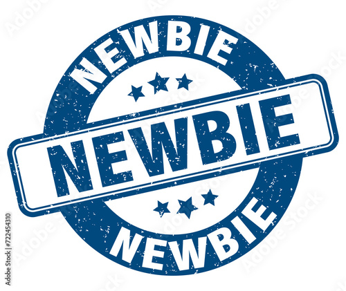 newbie stamp. newbie label. round grunge sign