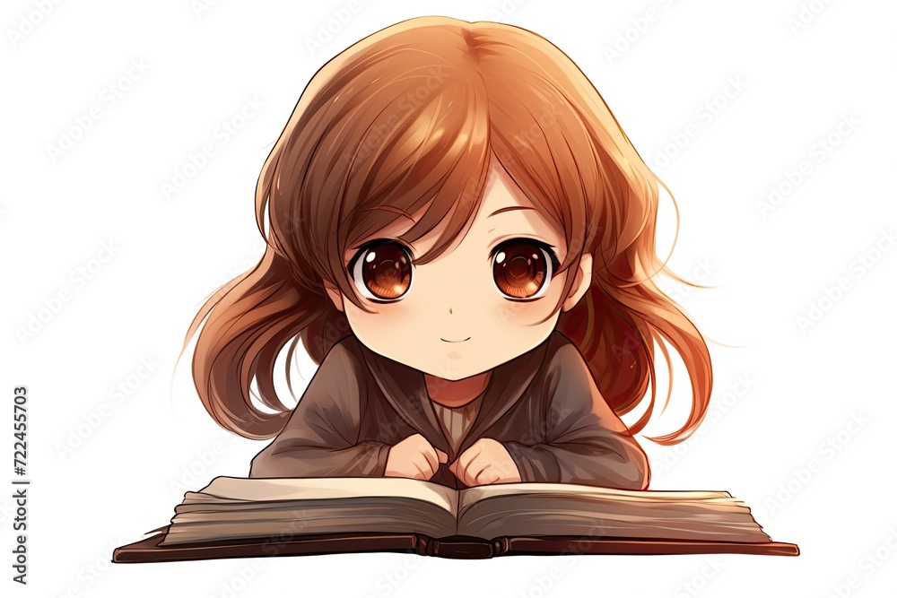 conceptual ilustration World Book Day child reading book conceptual ilustration World Book Day child reading book