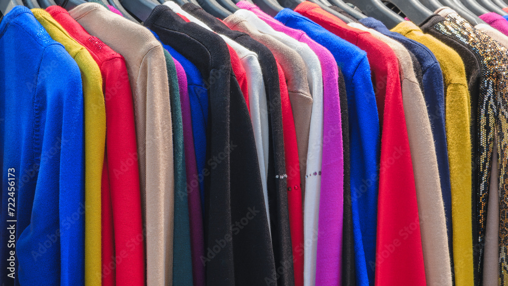 multicolor clothing in the store market