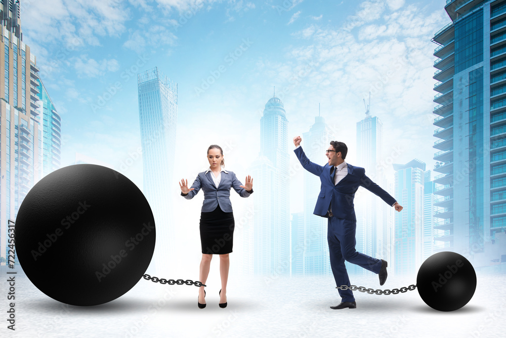 Fototapeta premium Concept of inequality between women and men