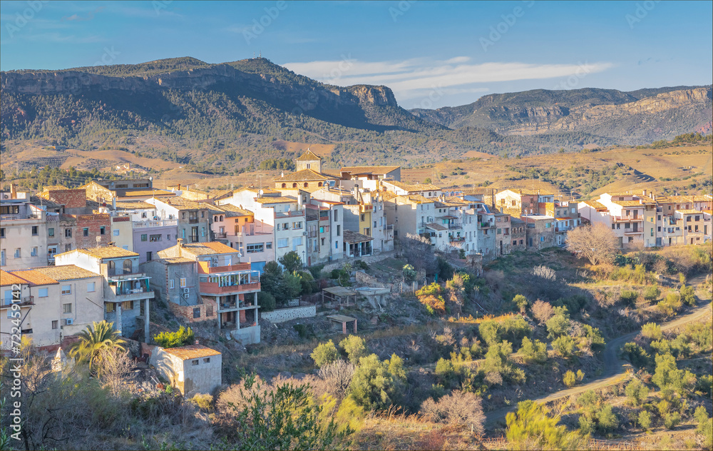 Small Spanish village on a rocky outcrop