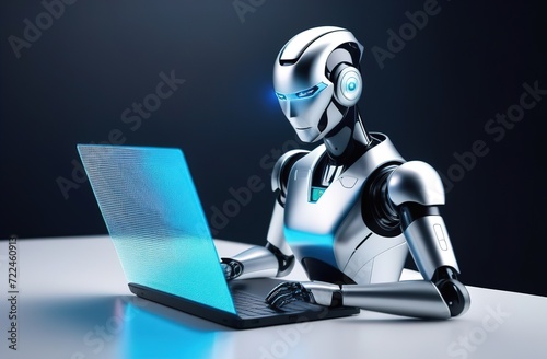 robot with laptop © Ольга Сорокина