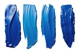 Four different shades of blue paint on a white background. Ideal for artistic projects and design concepts
