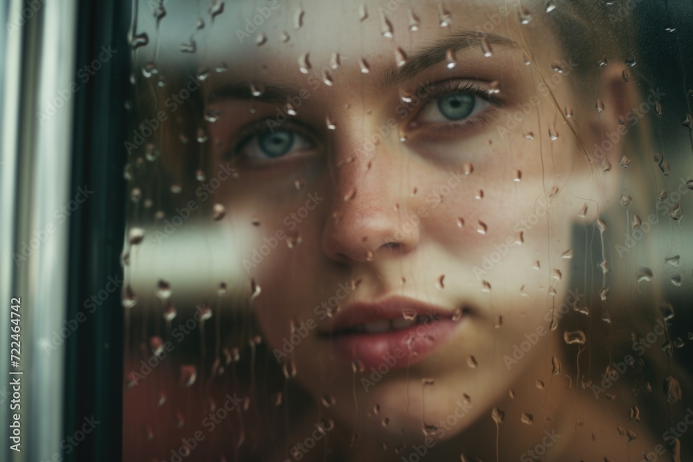 Close up shot of a person looking out a window. Ideal for illustrating curiosity, contemplation, or introspection. Can be used in various contexts