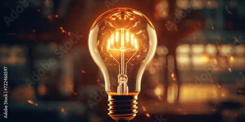A light bulb emitting a vibrant glow in a dark environment. Perfect for illustrating ideas, creativity, innovation, or finding solutions in challenging situations