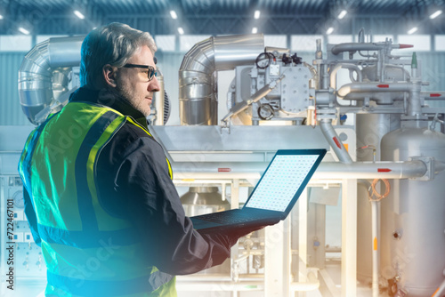 Man factory technologist. E...