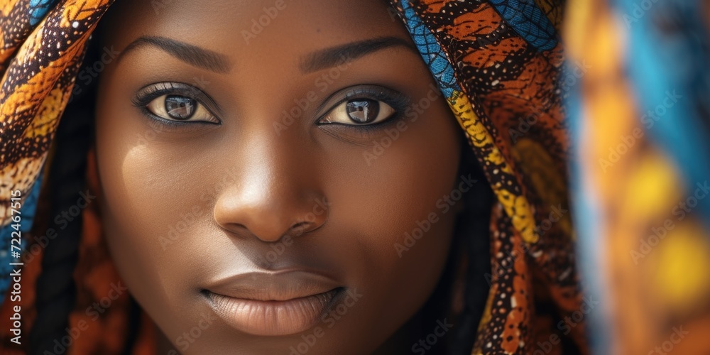 Close up of a woman wearing a head scarf. Versatile image that can be used to depict various cultures, fashion, religion, or identity. Close up of a woman wearing a head scarf. Versatile image that can be used to depict various cultures, fashion, religion, or identity.