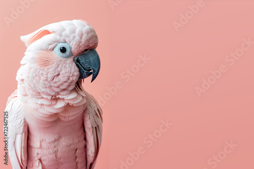 Pretty pink galah cockatoo on a pink background photo