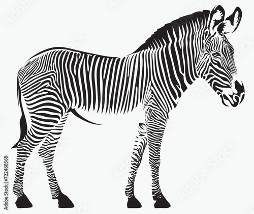 vector drawing of a zebra animal. suitable for logo or symbol