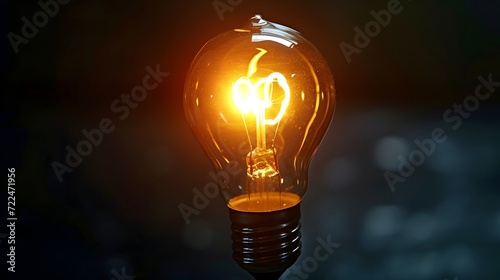 shot of a single light bulb shining brightly in the darkness, representing creativity, innovation, and ideas