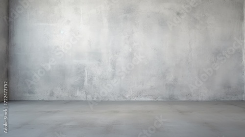 A simple and minimalistic image of an empty room with a concrete wall and floor. Suitable for use in architectural designs or interior decor concepts
