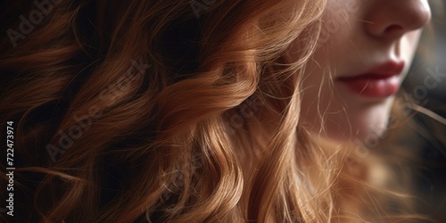 A close-up shot of a woman with long red hair. Perfect for beauty and fashion-related projects