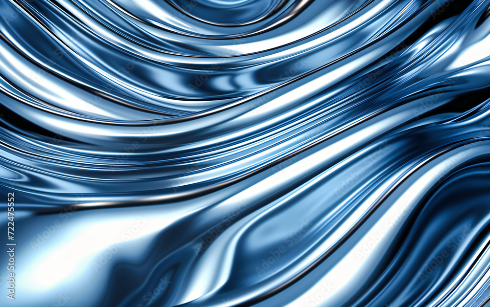 Abstraction Pattern Background Illustration Light Design Texture, Wave Metallic Shiny Bright Curve Backdrop, Blue Liquid Motion Shape Black Graphic Technology Ripple