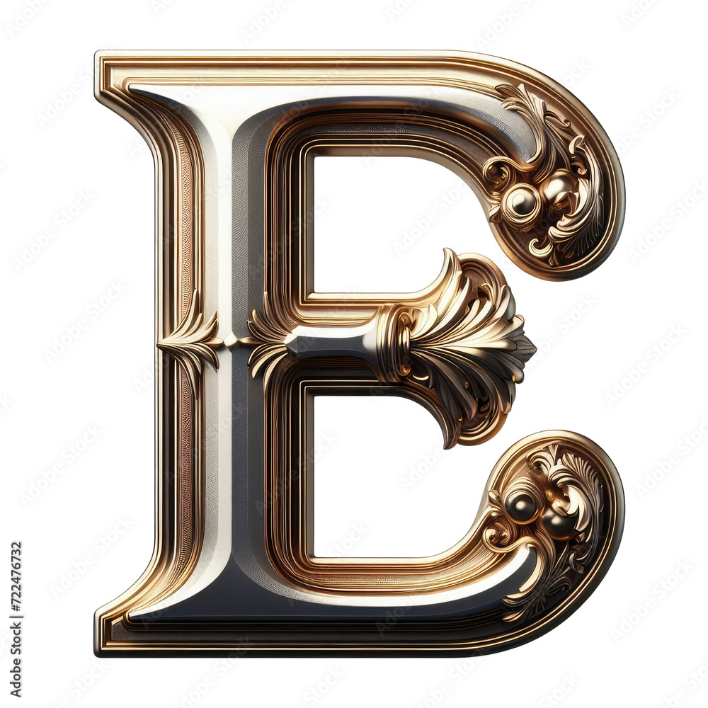 Isolated 3D Letter on a Clear PNG Canvas Generative AI