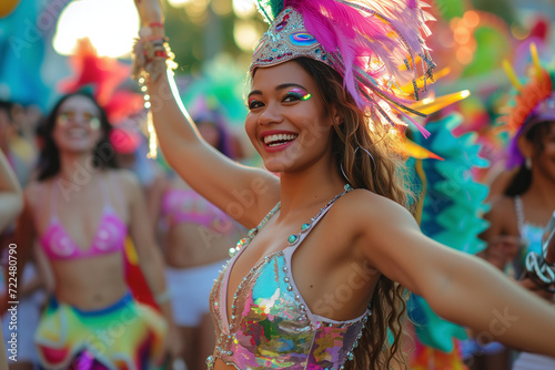 A latin dancer at the rio carnival.