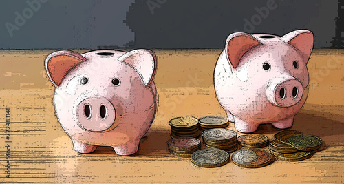 Piggy Bank Savings - Illustration