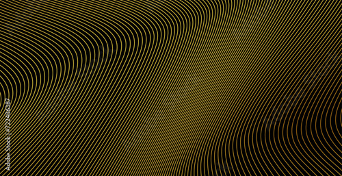dynamic flowing wave lines, smooth curve gold gradient pattern. Vector illustration
