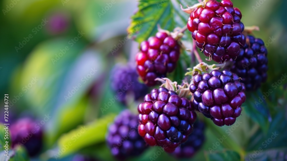a close up of a bunch of berries on a tree with green leaves and a blue sky in the background. a close up of a bunch of berries on a tree with green leaves and a blue sky in the background.