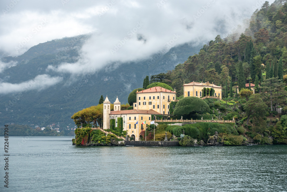 Iconic villa Balbianello at lake Como, a famous film set