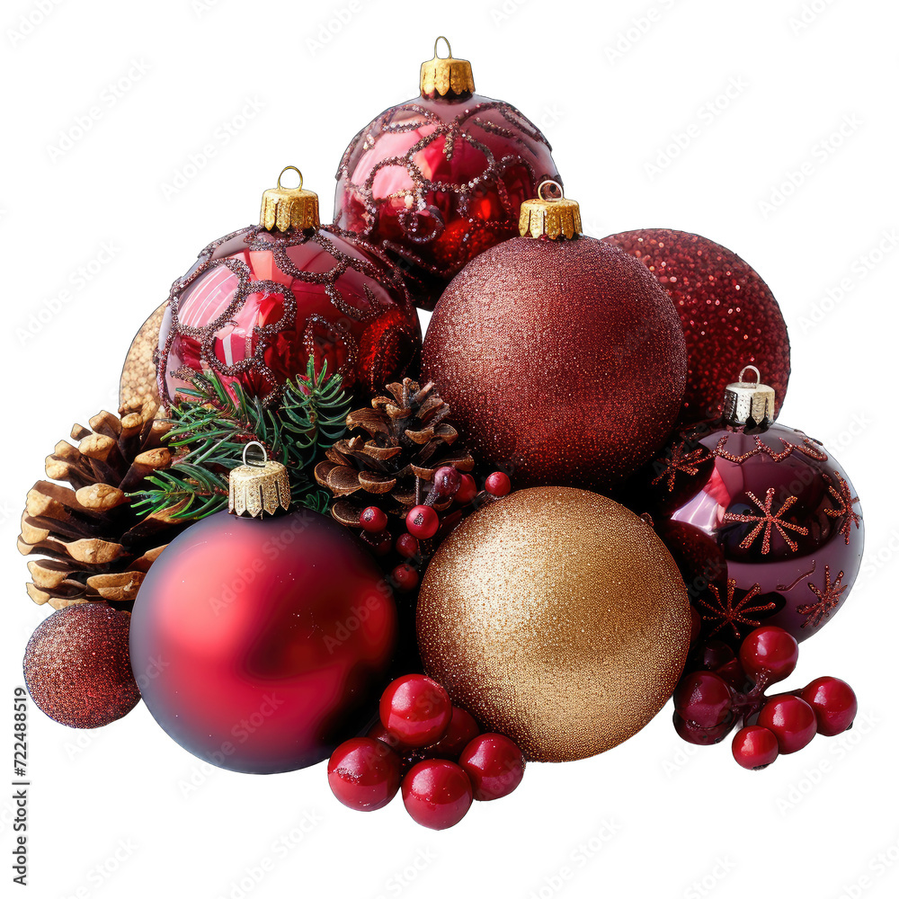 Holiday Decorations on white background