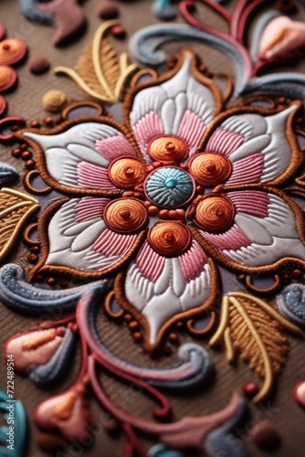 A detailed view of a flower placed on a table. This image can be used to add a touch of nature and beauty to various design projects