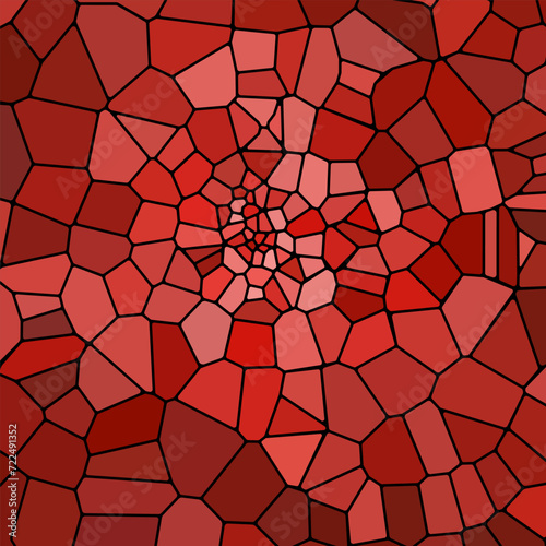 abstract vector stained-glass mosaic background - red