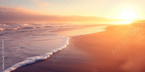 Dreamy coastal sunrise  a breathtaking wallpaper capturing the soft hues of sunrise over a tranquil coastal landscape.