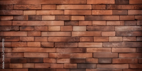 New Brown Terracotta Brick Blocks Wall Background Close Up, Pattern with Red Bricks or Brickwork House