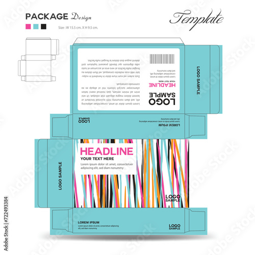 Supplements and Cosmetic box design, Package design template, box outline, box packaging design, medicine Label, healthcare label, packaging creative idea vector, label layout, product design