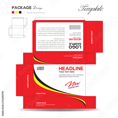 Supplements and Cosmetic box design, Package design template, box outline, box packaging design, medicine Label, healthcare label, packaging creative idea vector, label layout, product design