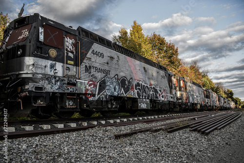 abandoned train locomotives new jersey transit photo