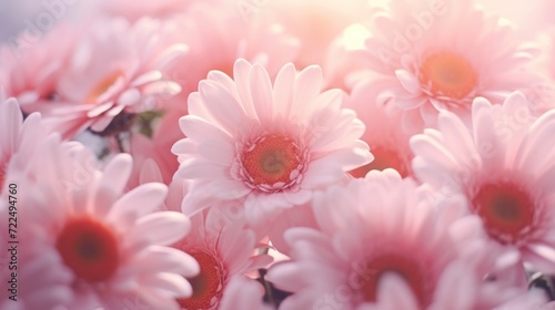 A close-up view of a bunch of pink flowers. This image can be used to add a touch of elegance and beauty to any project © Fotograf