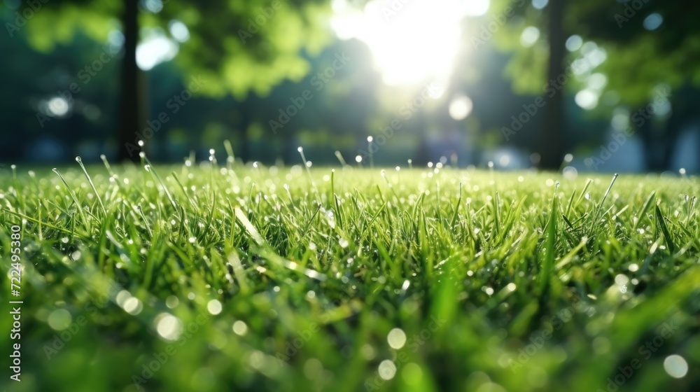 A picture of a grass field with water droplets on it. Suitable for nature or landscape themes A picture of a grass field with water droplets on it. Suitable for nature or landscape themes