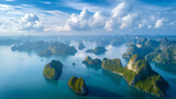 Aerial View Of Ha Long Bay From Cat Ba Island Fam.