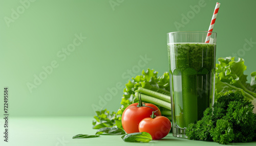 Green vegetable juice, vitamin drink.