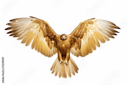 A large bird of prey soaring through the sky. Perfect for nature and wildlife enthusiasts