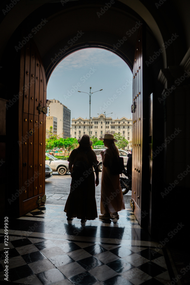 Tourists pointing out the landscape.