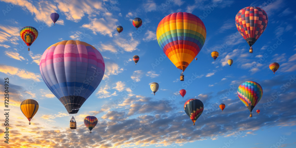 Whimsical hot air balloons, a charming wallpaper featuring colorful hot air balloons against a whimsical sky, creating a delightful and fantasy-inspired scene for uplifting desktop backgrounds.