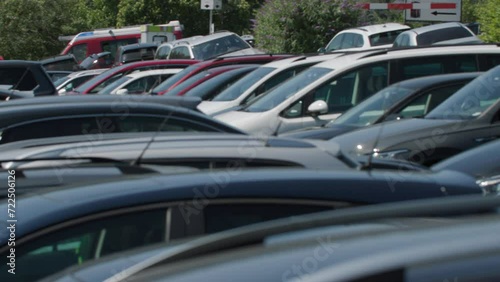 parking cars on hot summer day